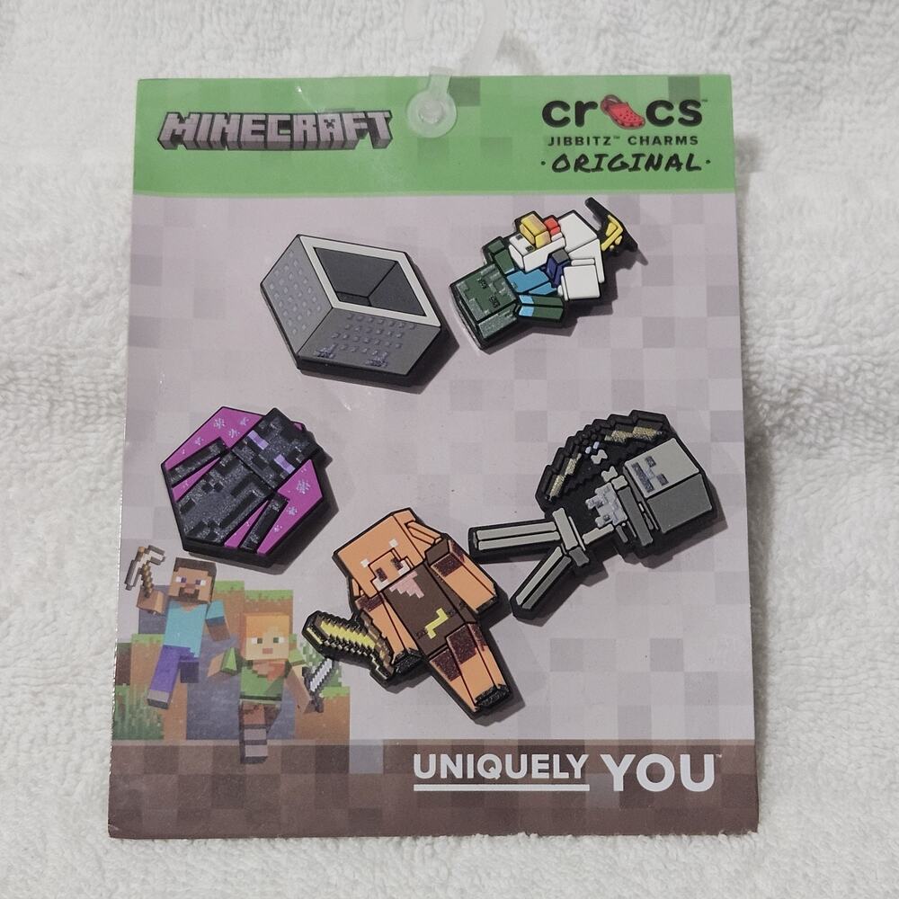 Crocs Minecraft Jibbitz Charms 5 Pack Official Shoe Charms New